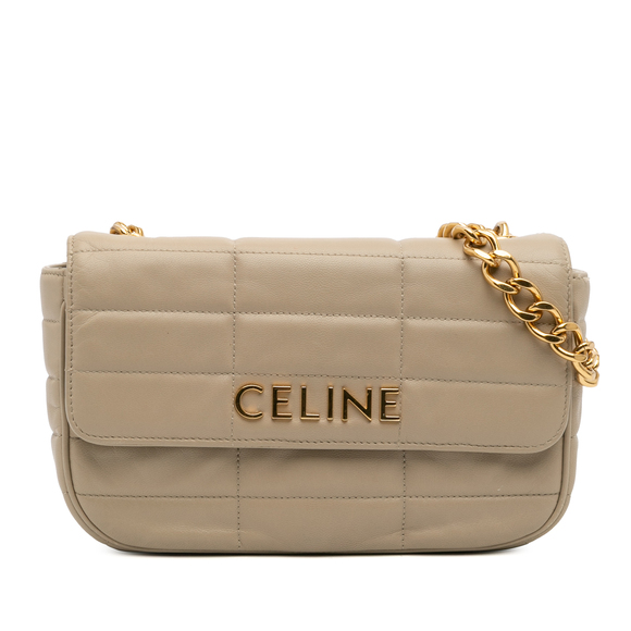 Pre-Loved Celine Matelasse Goatskin Monochrome Chain Shoulder Bag - Picture 1 of 11